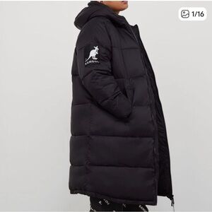 Kangol Women's Hooded Black Puffer Jacket